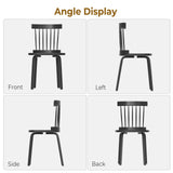 Unovivy Black Dining Chairs Set of 2, Wooden Windsor Chairs, Farmhouse Kitchen Chairs, Black Spindle Chair for Dining Room, Restaurant Unovivy