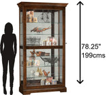Howard Miller Tyler Curio Cabinet II - Hardwood Cabinet Wood Finish Home Decor Glass Display Cabinet Sliding & Lockable Glass Door - Storage Cabinet for Living Room, Bedroom or Dining Room Howard Miller