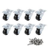Luomorgo 1 inch Dia Swivel Caster Wheels Rubber Base with Rectangle Top Plate & Bearing Heavy Duty 8pcs Luomorgo