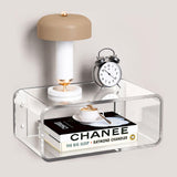 Dewrhiixe Acrylic Floating Nightstand, Bedside Table, Nightstand Shelf Wall Mounted Bedside Shelf (Clear, Small) Dewrhiixe