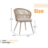 OC Orange-Casual Outdoor Chairs, Patio Dining Chair Set, Woven Rattan Conversation Set, Wicker Chairs with Soft Cushions for Bar, Balcony, Backyard (Beige, 6 Pieces) OC Orange-Casual