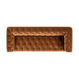 Jennifer Taylor Home Alto 88" Performance Velvet Tufted Chesterfield Sofa in Burnt Orange Jennifer Taylor Home