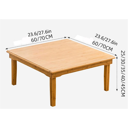 SH-tables Folding Table, Japanese-Style Household Square Bamboo Table, Computer Table, Desk, Low Bamboo Table, Multi-Function Small Dining Table, Various Sizes (Size : 60×60×47cm) - WoodArtSupply