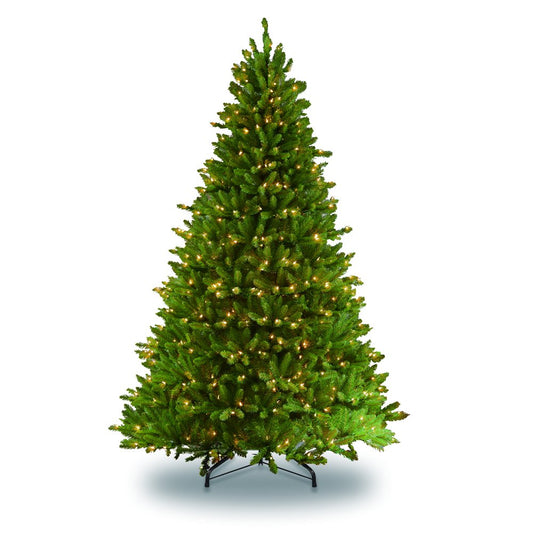 Puleo International 10 Foot Pre-Lit Fraser Fir Artificial Christmas Tree with 1,300 Clear Lights, Green