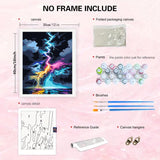 Easy Paint by Numbers Kit for Adults Beginner, Lightning Adult Paint by Number Kits on Canvas, DIY Painting Acrylic Oil for Home Wall Decor 16 x 20 in BYGFHLYW