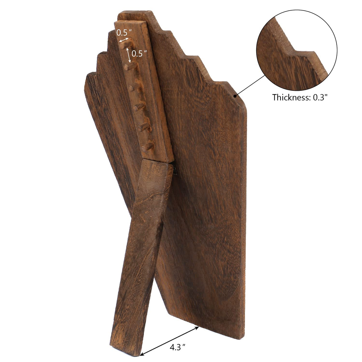 Ikee Design 2 Pcs Lightweight Wooden Necklace Display Bust Easel Jewelry Display for Shows, Necklace Stand, Brown Color, 8.3 W x 4.3 D x 13 H in Ikee Design