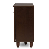 Baxton Studio Wholesale Interiors Winda Modern and Contemporary 3-Door Dark Brown Wooden Entryway Shoes Storage Cabinet Baxton Studio