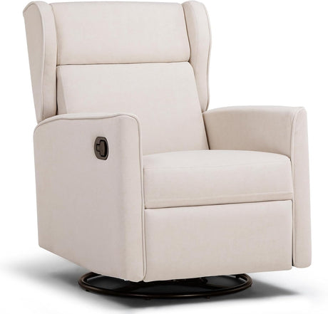 COMHOMA Rocking Recliner Chair,Swivel Glider Reclining Single Sofa Manual Rocker Recliners,Nursery Rocking Chairs with Upholstered Seating for Living Room Office(Beige) COMHOMA