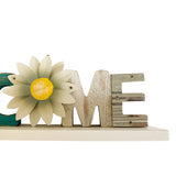 Rustic Wood Daisy Welcome Table Stand Sign Wood Kitchen Table Cabinet Decor, Rustic Wooden Block Letters Welcome Sign Primitive Farmhouse Decoration Grace Home