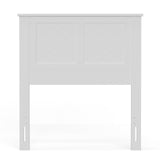 Serene Poplar Wood Twin Headboard, Modern Farmhouse Panel with Chevron Scoring, Twin Size Headboard in White, Casual Coastal Style, Easy Assembly, Quality Materials ComfIQ