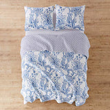 Levtex Home - Bennett Quilt Set - King/Cal King Quilt with Two King Pillow Shams - Floral Paisley - Blue and White - 106x92in and Pillow Sham Size 36x20in - Reversible - Cotton Levtex Home