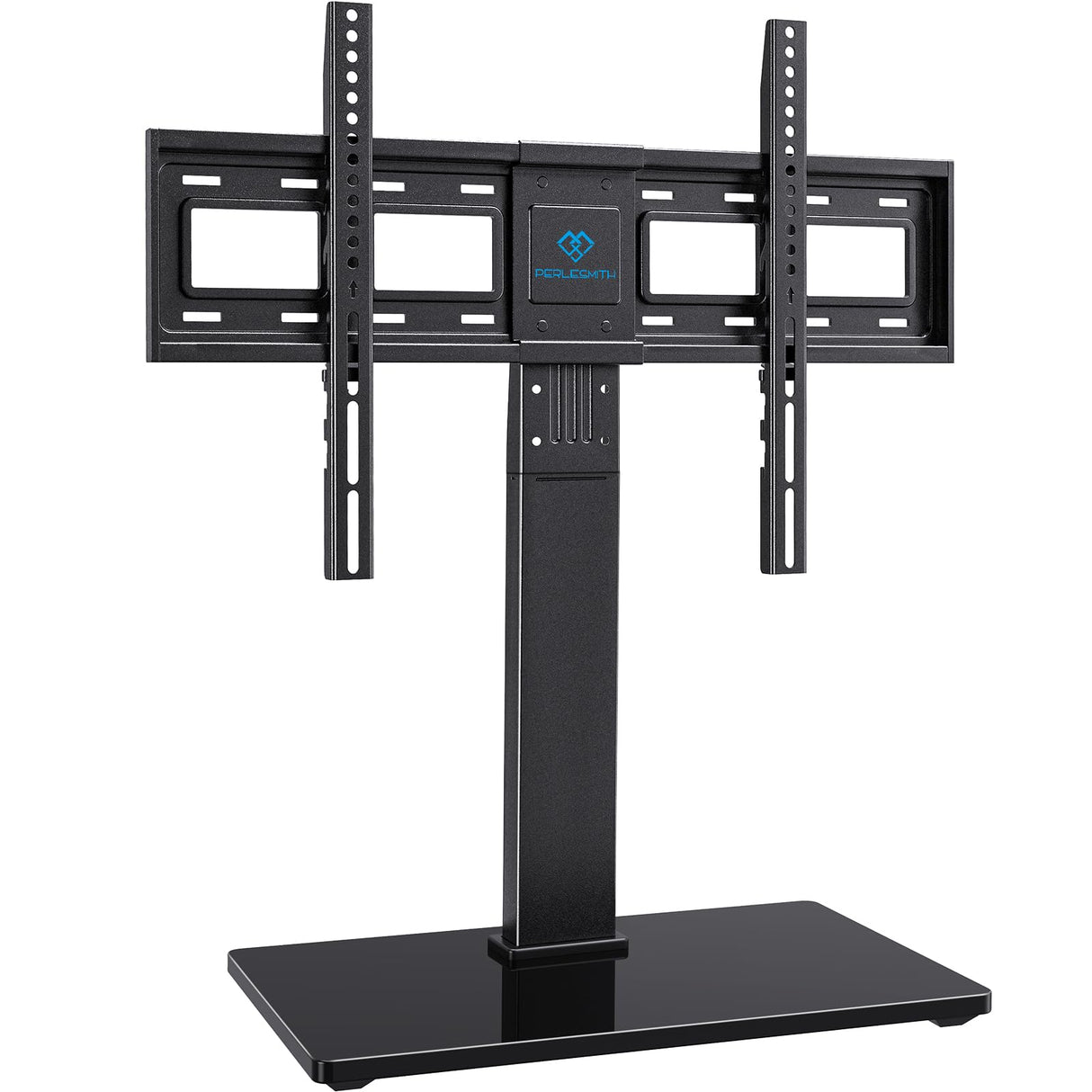 PERLESMITH Universal Swivel TV Stand Base, Table Top TV Stand for 37 to 65,70,75 inch LCD LED TVs, Height Adjustable TV Mount Stand with Tempered Glass Base, VESA 600x400mm, Holds up to 99lbs, PSTVS13 PERLESMITH