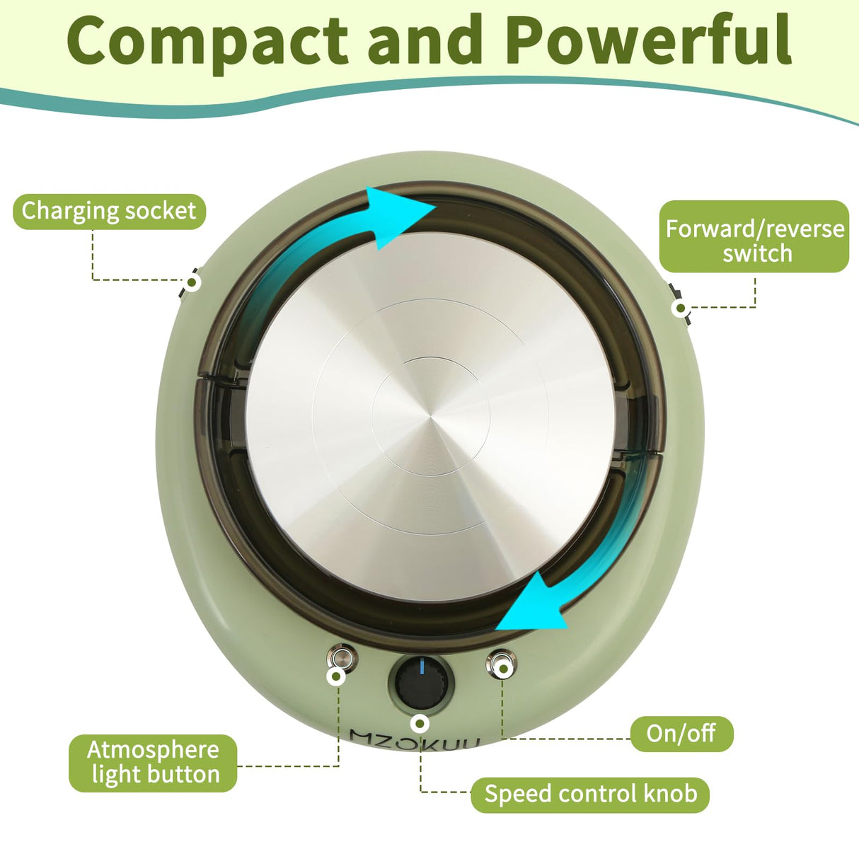 MZOKUU Pottery Wheel for Kids 6” Turntable Pottery Wheel with Led Ambient Light Adjustable Speed 2 Ways Rotation 18PCS Complete Pottery Wheel Kits ABS Detachable Basin Craft Gifts for Beginners/Adults MZOKUU