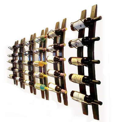 RONIXE Wall Mounted Wine Racks Rustic Barrel Stave Hanging Wine Bottle Holder Wooden Wall-Mounted Wine Rack Wine Shalf for Home Bar… - WoodArtSupply