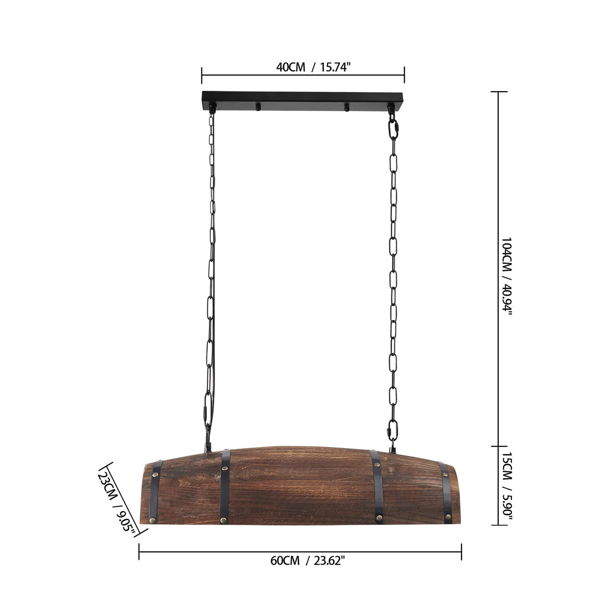 Newrays Antique Wood Wine Barrel Pendant Lamp Hanging Rustic Kitchen Bar Ceiling Lamp Light Fixtures Newrays