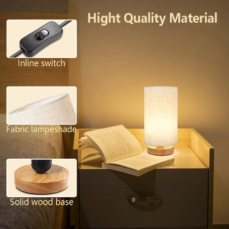 Table Lamp for Bedroom - Small Beside Touch Lamps for Night Stands Home Office - Minimalist Design Warm Light Mini Boho Lamp - Fits in Kids,Living,Nursey Room,College Dorm - Awesome Gift Choice UCHENTON