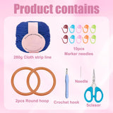 BEUNITONE DIY Crochet Bag Kit for Beginners Blue Handbag Macrame Kit for Women Boho DIY Macrame Purse Set Tote Bag for Holiday Summer Beach Decor Knitting Lover with Step-by-Step Instructions BEUNITONE