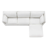 CHITA Sectional Modular Down Filled L Shape Sofa, Comfty Feather L Shape Cloud Couch,FSC Certified L Shaped Couch for Living Room, 114 inch Width,4 Seat with Storage Ottoman, Cream CHITA