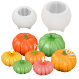 ZQYSING 2 Pcs Pumpkin Candle Molds for Candle Making, Set of Large + Small Halloween Silicone Molds for Candles Wax Soap Gypsum Epoxy Resin Fall Thanksgiving Home Decor Handmade Gift ZQYSING