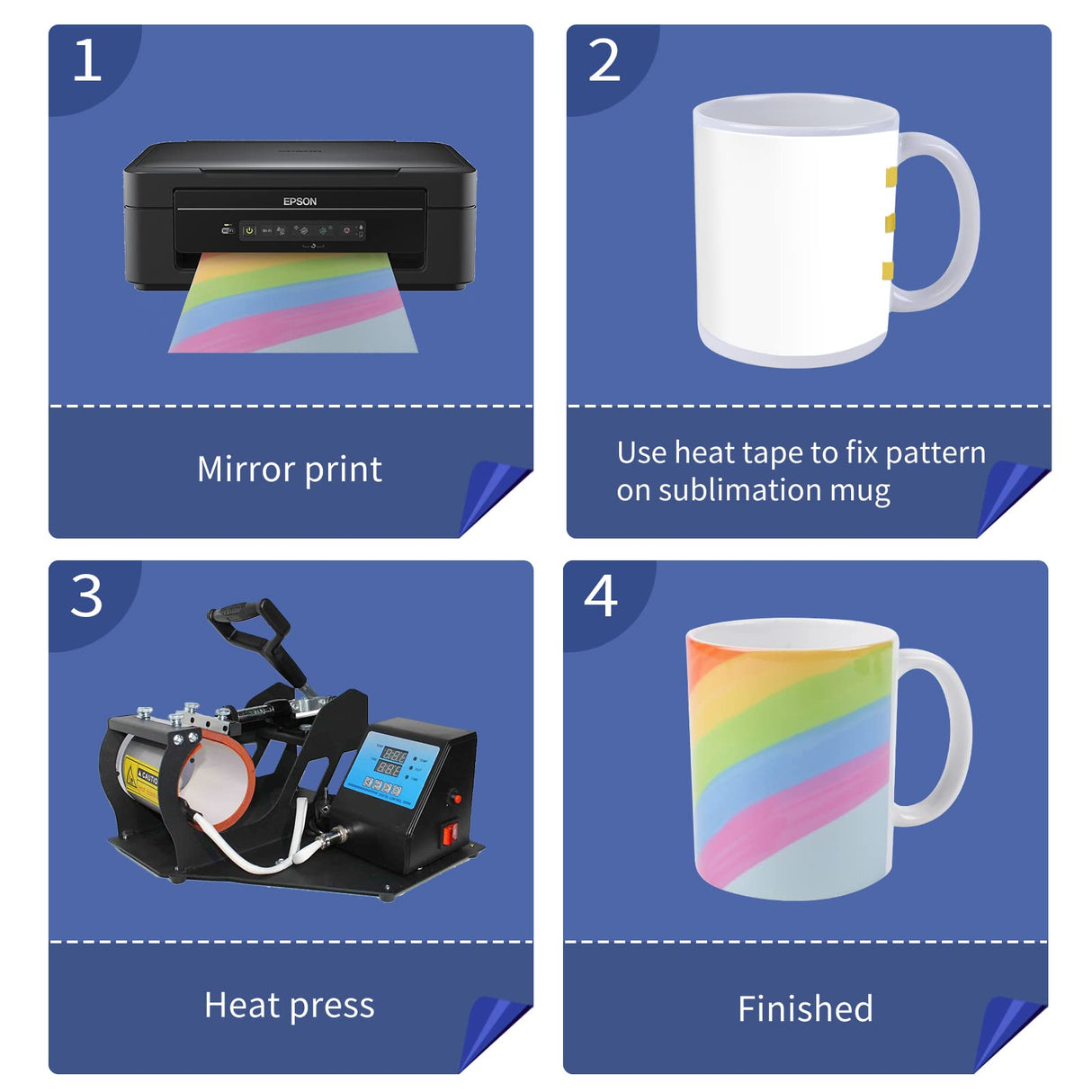 HTVRONT Sublimation Mugs Blank 11 oz - 12 Pack Tazas Para Sublimacion - Sublimation Coffee Mugs HTVRONT