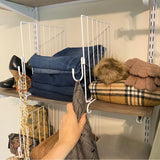 Evelots Shelf Dividers for Wood Shelf with New Patent Pending Removable Hooks, 8 Pack Closet Organizers and Storage for Clothes, Purse, Pantry - Solid Steel-12 Inch Shelf -Reinforced Wide Bottom Evelots