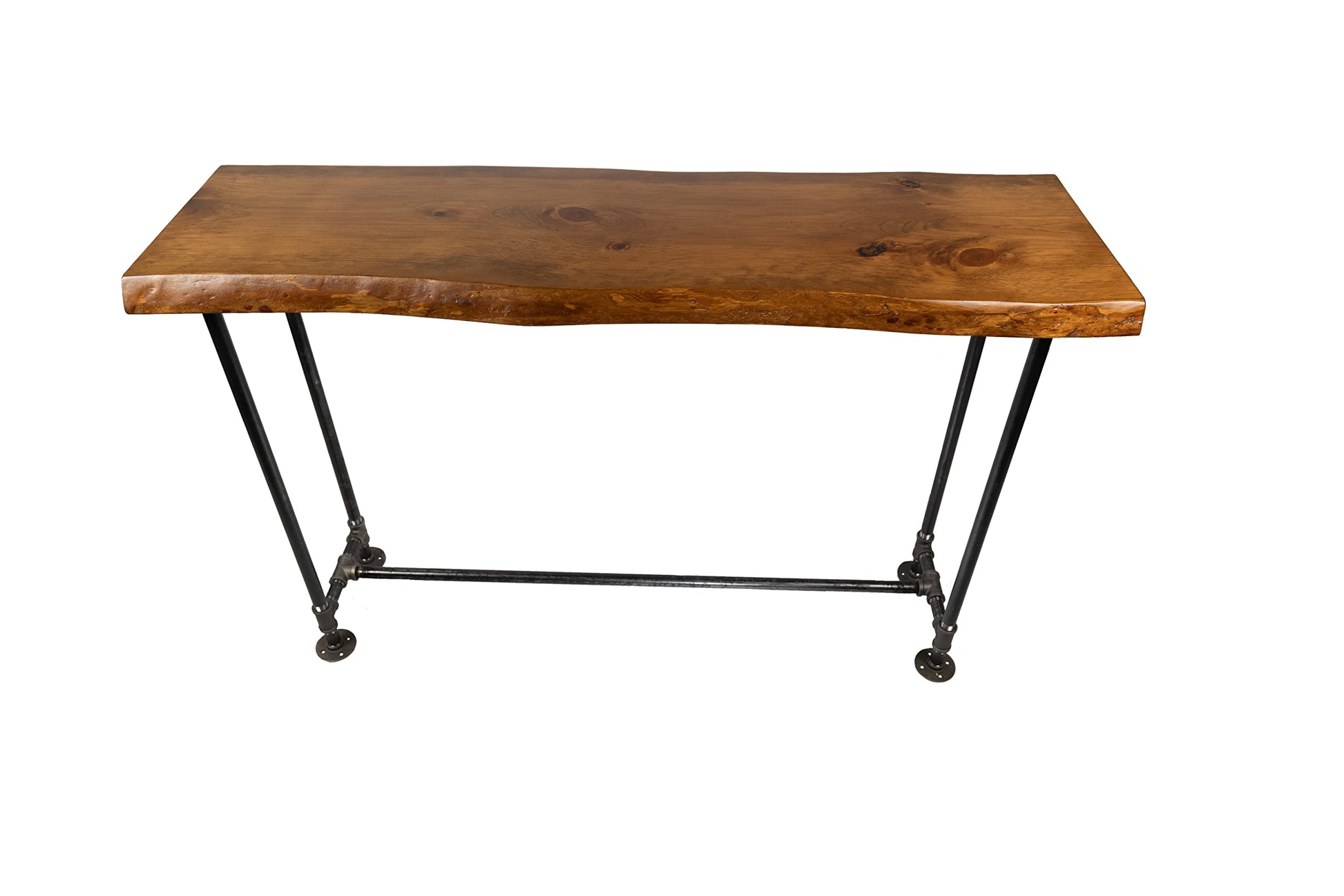 Southern Rustic LOGWERKS Industrial Pipe Sofa Table - Live Edge Console Table for Entryway or Behind Sofa – (Honey Pine) - WoodArtSupply