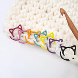 Cat Stitch Markers for Crocheting,Crochet Stitch Markers Cat Metal Stitch Markers Multicolor Knitting Stitch Markers Crochet Markers Ring Hilsayum