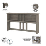 Bush Furniture Salinas L Shaped Desk with Hutch in Driftwood Gray | Corner Table with Drawers and Storage for Home Office Bush Business Furniture