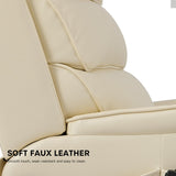 DYNOX 300 LBS Power Lift Recliner Chair for Elderly, Small Size Dual Motor Lay Flat Infinite Positions Recliner with Heat, Massage & USB Charging Port (9188S,Faux Leather,Cream White) DYNOX