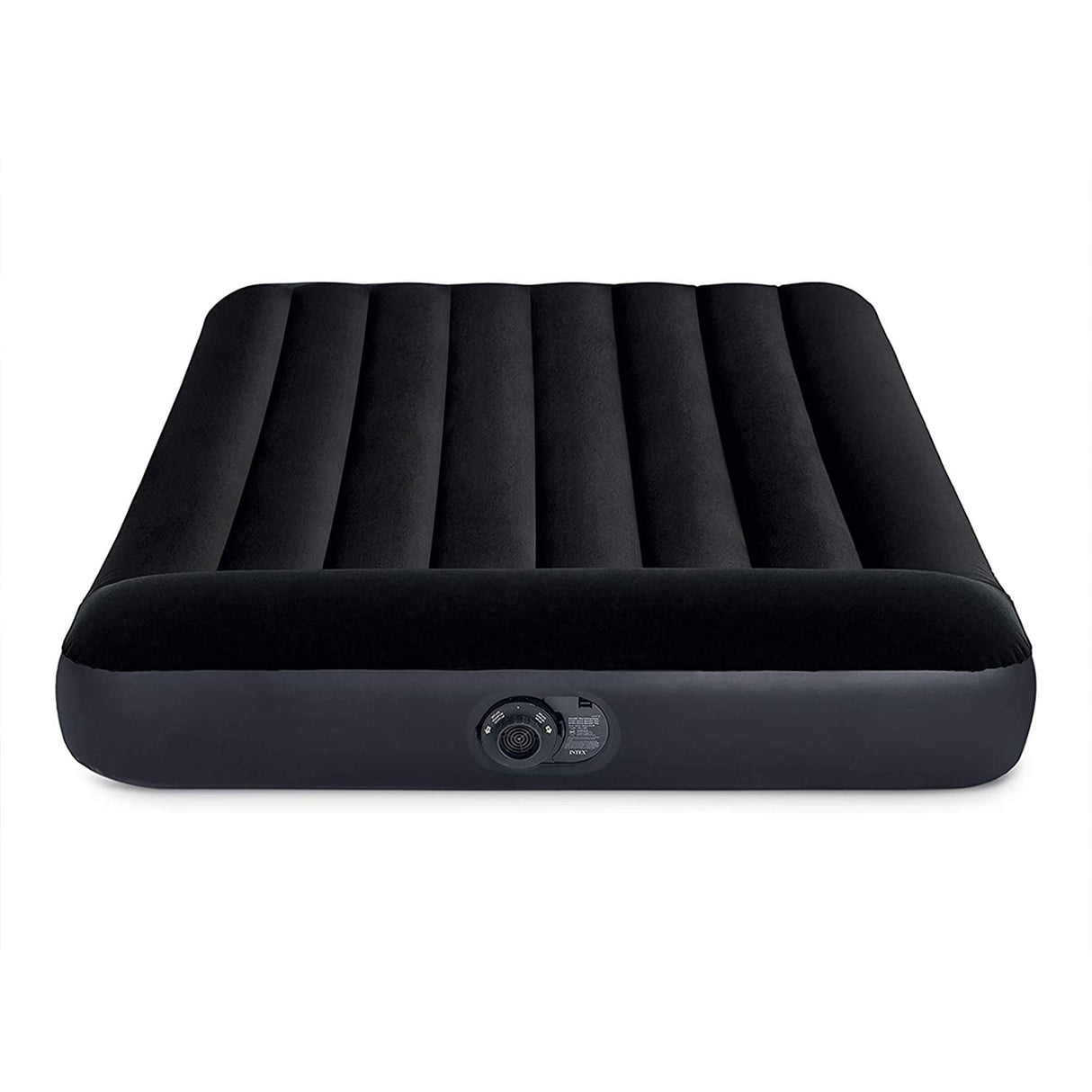 Intex 64147ED Dura-Beam Standard Pillow Rest Air Mattress: Fiber-Tech – Full Size – Built-in Electric Pump – 10in Bed Height – 600lb Weight Capacity Intex