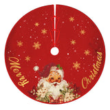 Christmas Tree Skirt Red and Gold Christmas Decorations - Xmas Tree Skirt Mat with Santa Claus Snowflake Pattern for Indoor Outdoor Merry Christmas Holiday Party Decor 48 Inches Rahase