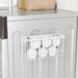 NiHome Magnetic Metal Basket Organizers, Dryer Ball Holder, 2PCS Medium & Small, Versatile Storage for Kitchen & Office Holds Up to 14 lbs, Easy Attach to Refrigerator or Any Magnetic Surface (White) NiHome