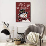 SOTYIOO Christmas Diamond Painting Kits for Adults.Snowman Diamond Art Full Drill Round Gem Art 5D Diamond Dots Suitable Home Wall Decor 12x16inch SOTYIOO