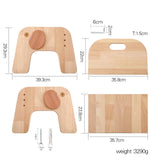 ibwaae Natural Solid Wooden Kids Chair Height-Adjustable Wooden Chair for Toddlers Montessori Furniture Birthday Gift for Children ibwaae