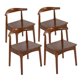 DELAVIN Solid Wood Dining Chairs Set of 4,Kitchen Chairs with Solid Oak Wood Legs, Farmhouse Style High Ladder Back Dining Room Chairs,Walnut DELAVIN