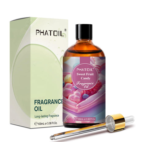PHATOIL 3.38FL.OZ Fragrance Oils for Diffuser, Perfect for Aromatherapy, Humidifiers, Yoga, DIY Candle and Soap Making Scents (Sweet Fruit Candy) PHATOIL