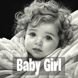 Baby Girl: Grayscale Adult Coloring Book Featuring 50 Cute Baby Girl Portraits WoodArtSupply