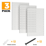 Pegboard Smith Metal Pegboard Panels, 16" x 12" Heavy-Duty Wall Peg Boards for Garage Tool Storage, Pegboard Organizer System (Pack of 3, Gray) Pegboard Smith