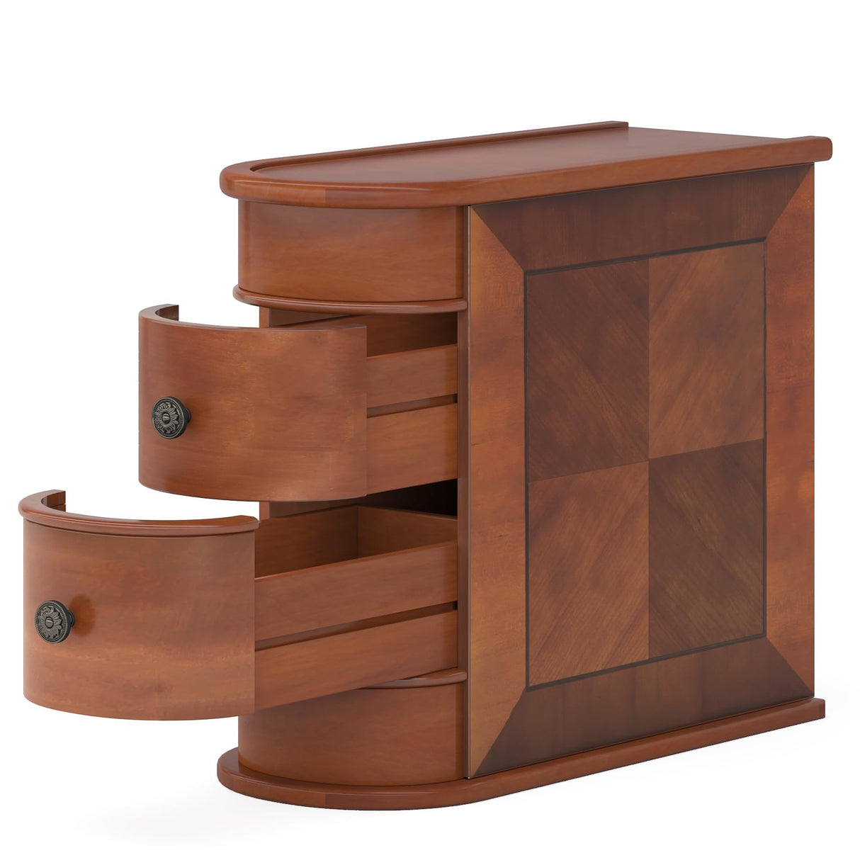 Tribesigns End Table, Sofa Side Table with Storage No Assembly Required, Slim Nightstand with 2 Drawers, Vintage Wood Chairside Bedside Narrow Accent Tables for Living Room Bedroom Couch Office, Brown Tribesigns