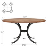 Tribesigns Round Conference Table, 47" Small Meeting Table with Wooden Texture Surface, Circle Business Seminar Table, Breakroom Table, Reception Negotiation for Office (Brown) Tribesigns