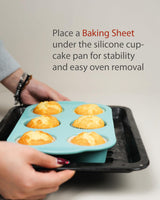 Bake Choice Silicon Muffin Pan-3-pack includes 100 Natural Cupcake Liners, 6-cavity Regular Size, BPA Free, Egg Bite & Muffin Molds for Baking Bake Choice