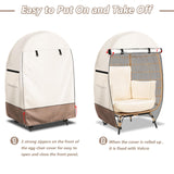 okcool Outdoor Egg Chair Cover,Waterproof Egg Chair Cover with Zipper for Wicker Patio Basket Chair(Beige & Brown,Fits 43" L *25" W*55.1" H Egg Chair) okcool