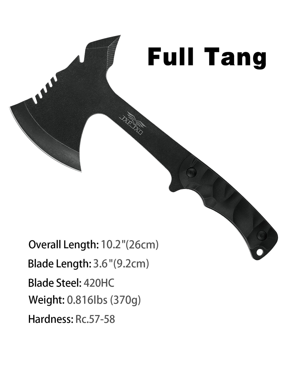 JXE JXO Throwing Axe Sets, Overall 10.2in 6Pack Throwing Tomahawk, Full Tang 420HC Stainless Steel, Design for Hawks Throwing Recreation and Competition JXE JXO