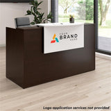 Bush Business Furniture Arrive 72W x 30D Reception Desk with Counter and Mobile File Cabinet in Mocha Cherry Bush Furniture
