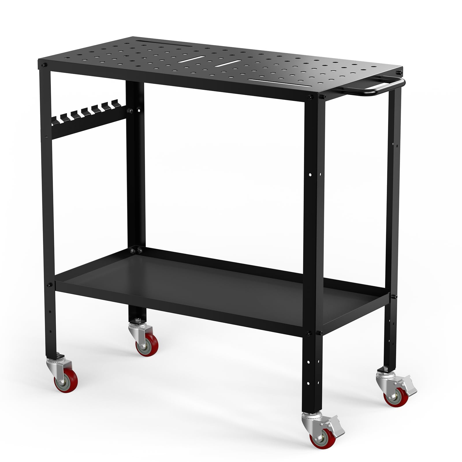 YESWELDER Welding Table Workbench 36x18 Inches, 1200 lb Load Capacity, Hook Side Panel, Handle, Brake Wheels - Sturdy and Versatile Welding Table - WoodArtSupply