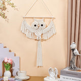 ACRNIGHEET DIY Owl Macrame Kit with Instruction - Handmade White Owl Hanging Ornament Boho Hand Woven Macrame Making Kit for Home Decor ACRNIGHEET