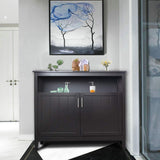 RASOO Buffet Cabinet with Storage Kitchen Dining Room Sideboard Buffet Storage Cabinet Buffet Server Cupboard Cabinet Console Table with 2 Doors and Adjustable Shelf RASOO