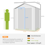 Outsunny 6' x 4.5' Outdoor Storage Shed, Plastic Shed with Vent, Window and Double Lockable Doors, Utility Resin Shed for Patio, Backyard, Lawn, Garage, Gray Outsunny