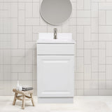 Design House 597112 Wyndham Unassembled Bathroom Vanity Cabinet Without Top, 18 x 16/1 Door, White Design House