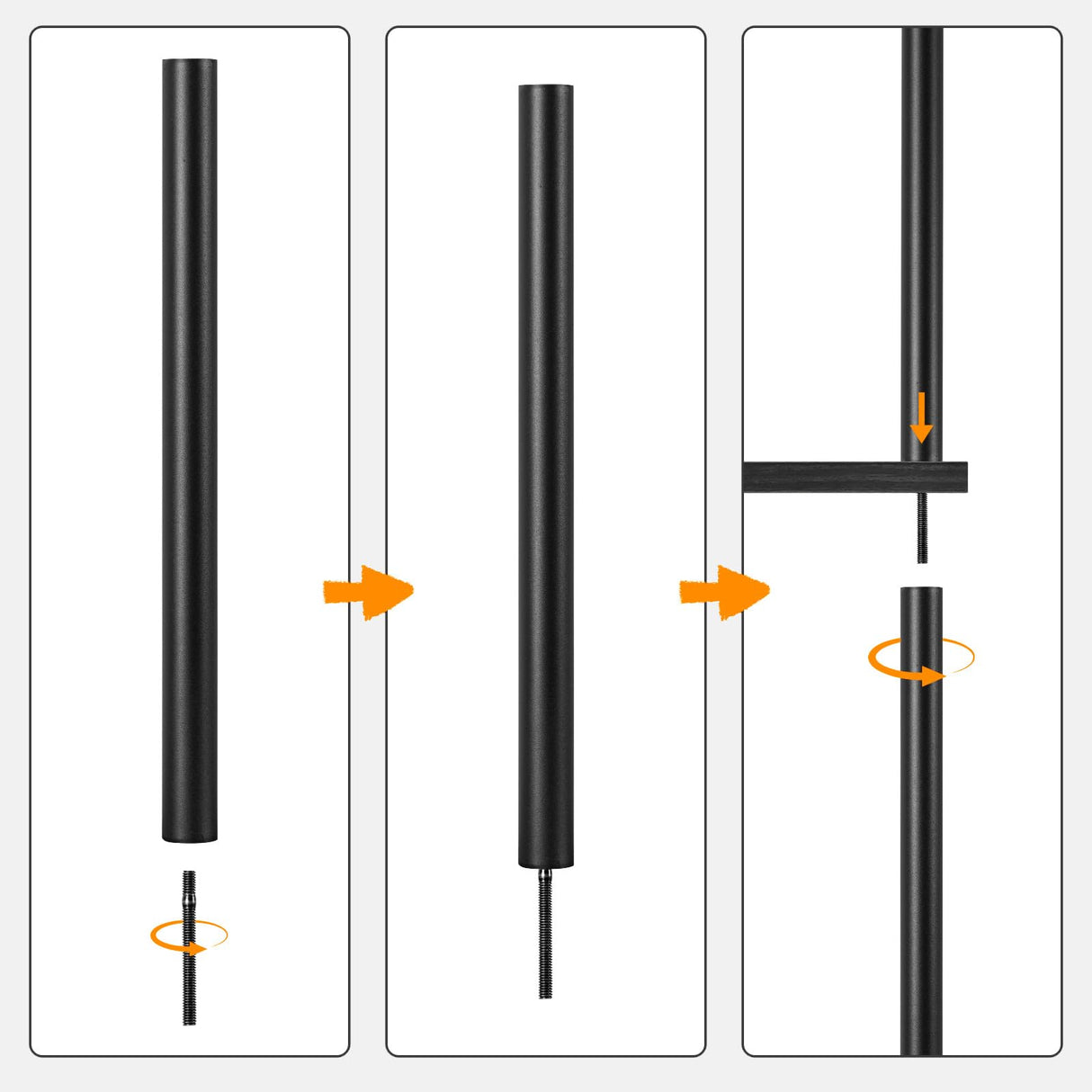 HOOBRO DIY Ladder Shelf, 6-Tier Wooden Wall Mounted Bookshelf, Narrow Bookcase, Display Shelf, Storage Rack, Plant Stand, for Living Room, Bedroom, Study, Balcony, Black BB651CJ01 HOOBRO